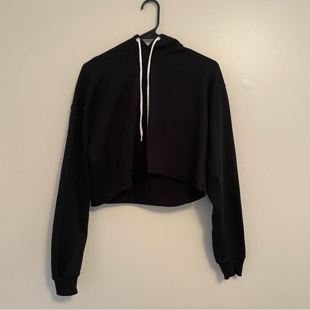 Wild Fable Black Cropped Pullover Hoodie Sweatshirt